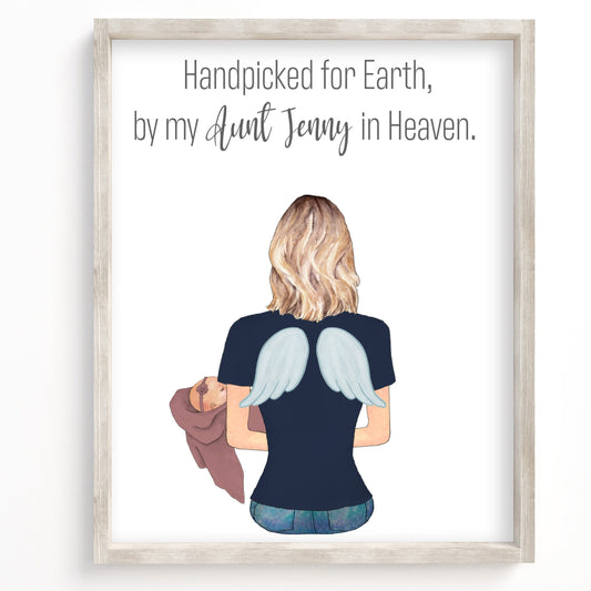 Handpicked For Earth By My Aunt In Heaven Portrait