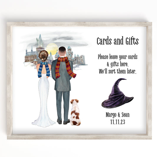Wizard Wedding Gifts and Cards Sign Portrait