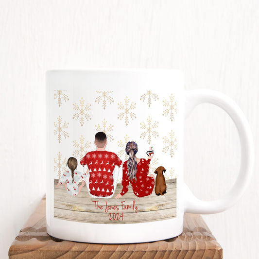 Snowflake Pajamas Family Mug