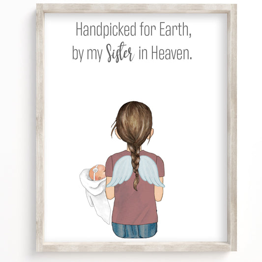 Handpicked For Earth By My Sister In Heaven Portrait