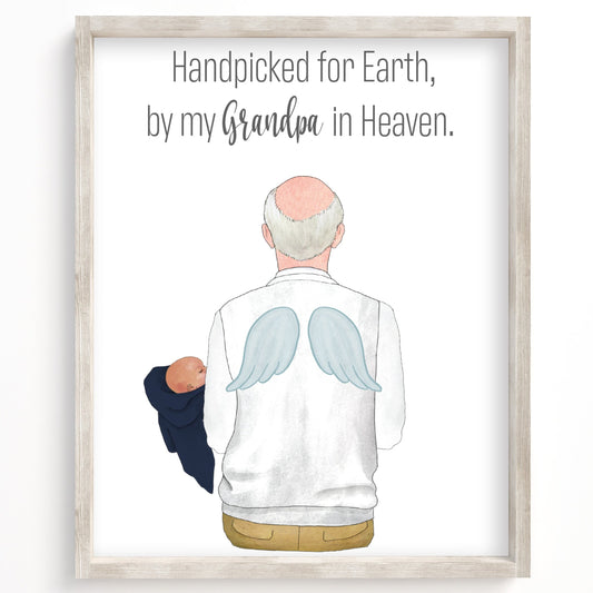 Handpicked For Earth By My Grandfather In Heaven Portrait