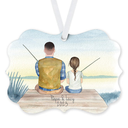 Father and Child Fishing Ornament