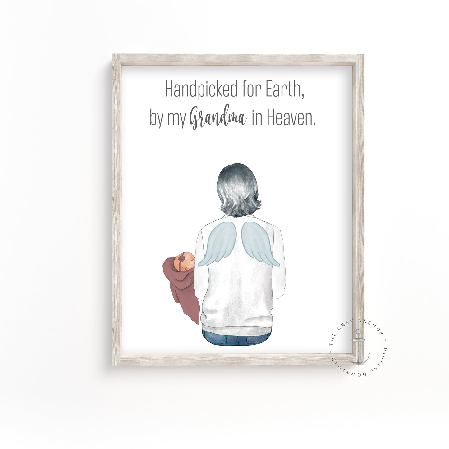 Handpicked For Earth By My Grandmother In Heaven Portrait