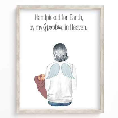 Handpicked For Earth By My Grandmother In Heaven Portrait