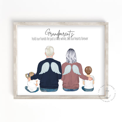 Grandparents Hold Our Hands For Just A Little While But Our Hearts Forever Portrait