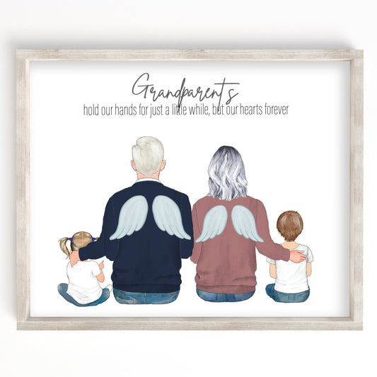 Grandparents Hold Our Hands For Just A Little While But Our Hearts Forever Portrait