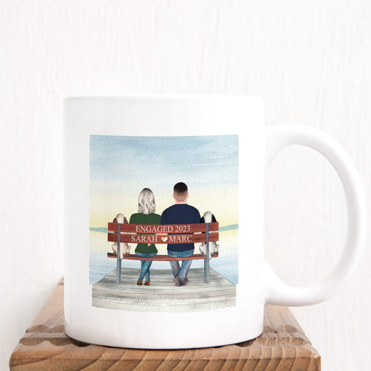Couple On Lake Bench Mug