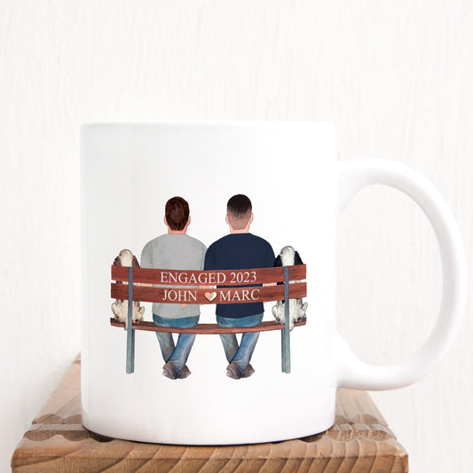 Guy Couple On Bench Mug