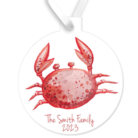 Watercolor Crab Ornament