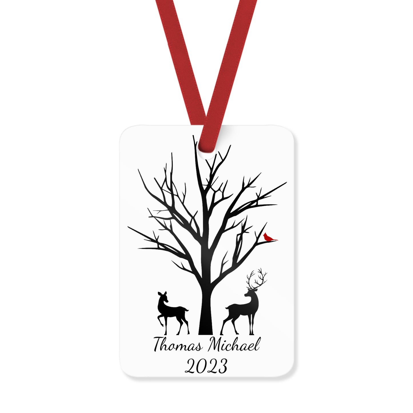 Deer and Cardinal Ornament