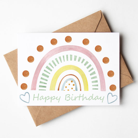 Boho Rainbow Birthday Card