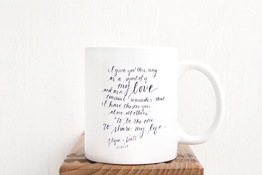 Handwritten Wedding Vows Mug