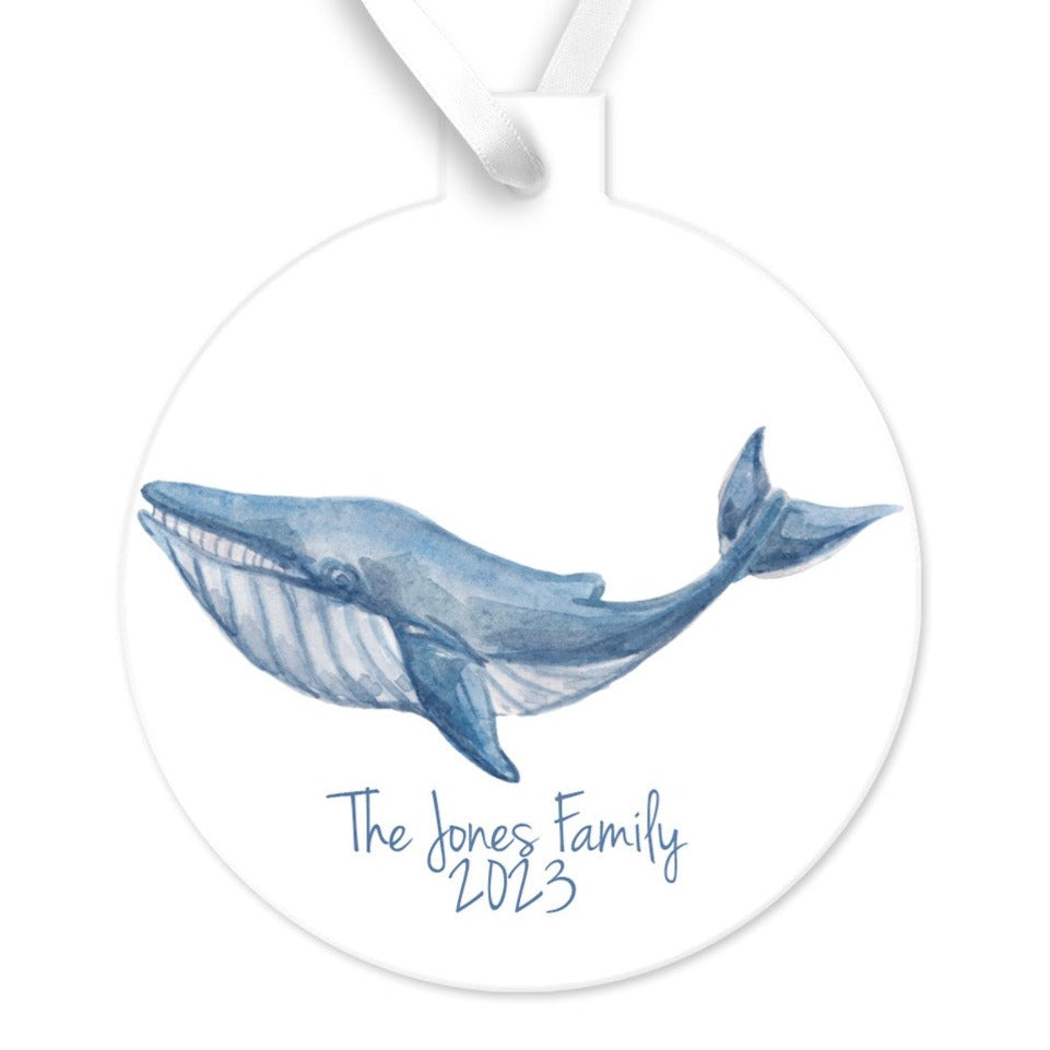 Watercolor Whale Ornament