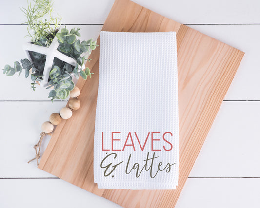Leaves and Lattes Hand Towel