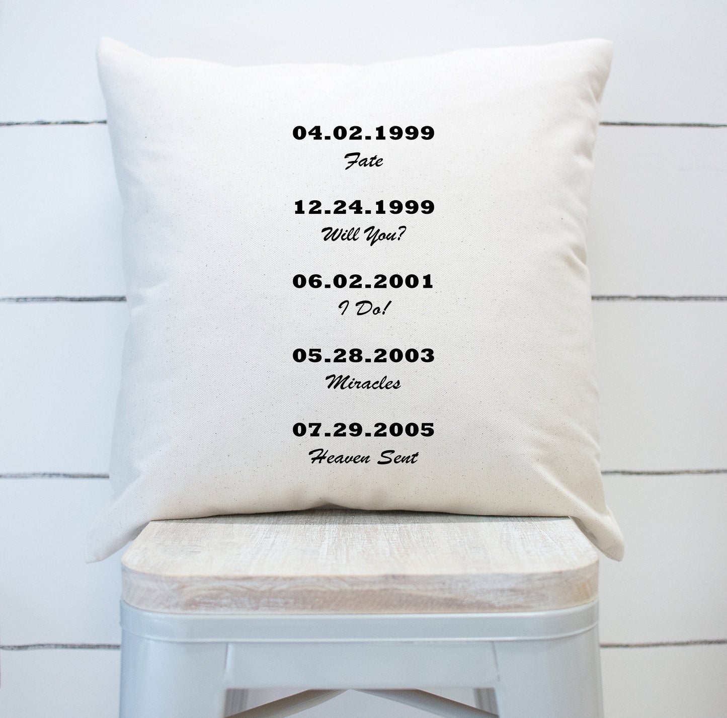 Memorable Dates Throw Pillow