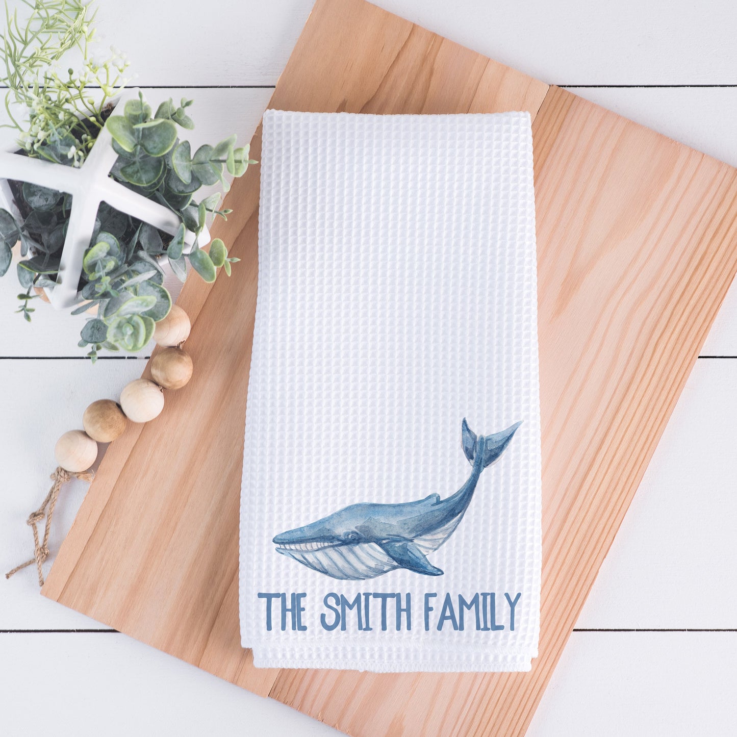 Watercolor Whale Hand Towel