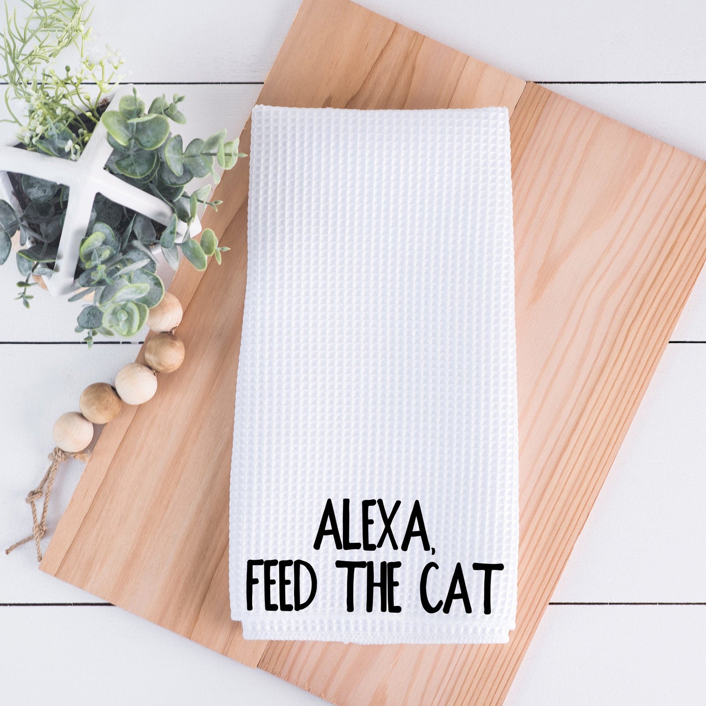 Alexa Feed The Cat Hand Towel