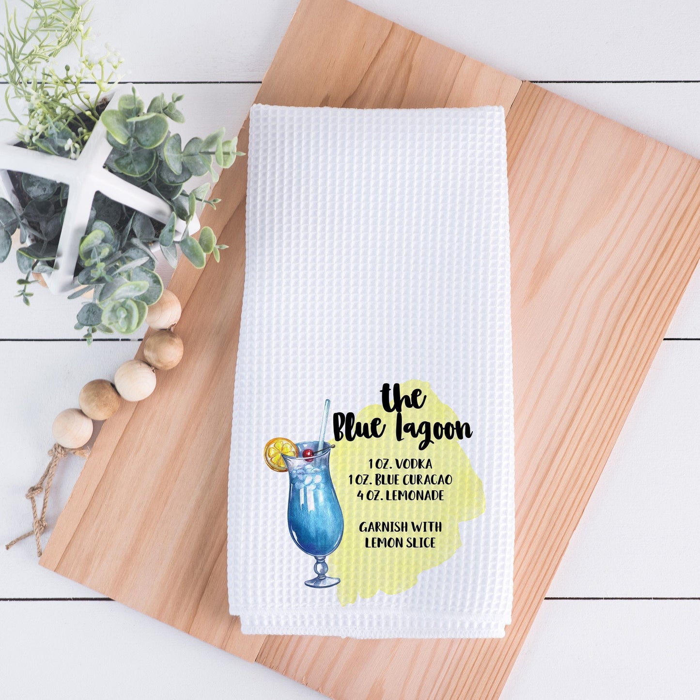 Blue Lagoon Recipe Hand Towel