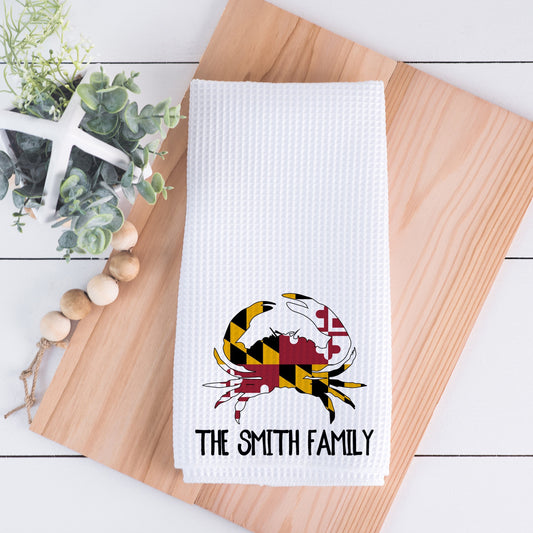 Personalized Maryland Crab Hand Towel