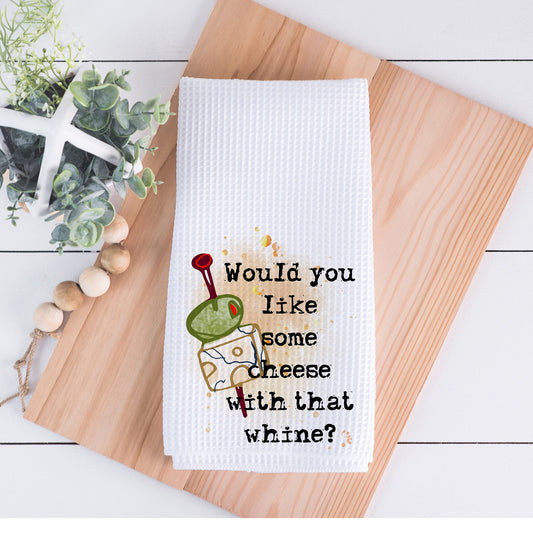 Cheese With Wine Hand Towel