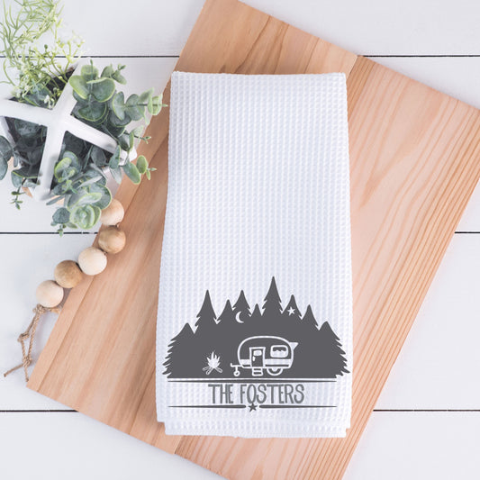 Camping Family Hand Towel