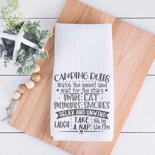 Camping Rules Hand Towel